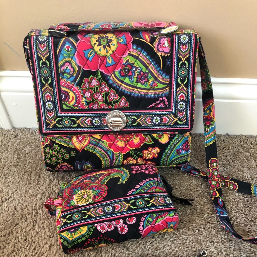 Vera Bradley Tote + Wallet + Cosmetic Bag